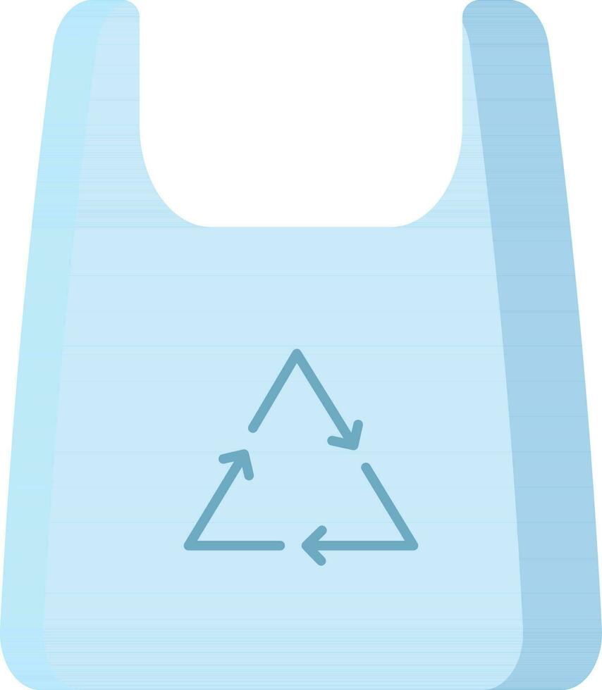 Recycle Bag Icon In Blue Color. vector