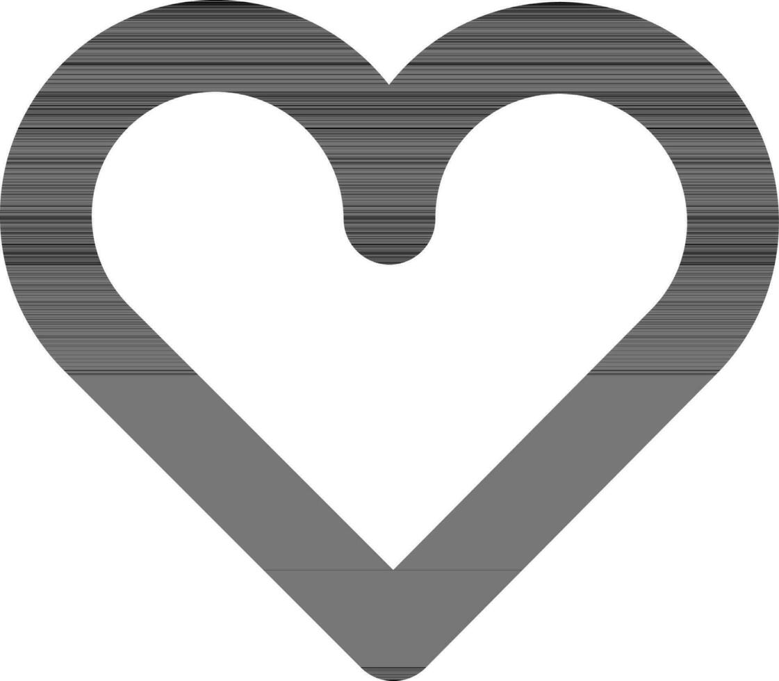 Favorite or heart sign or symbol in line art. vector