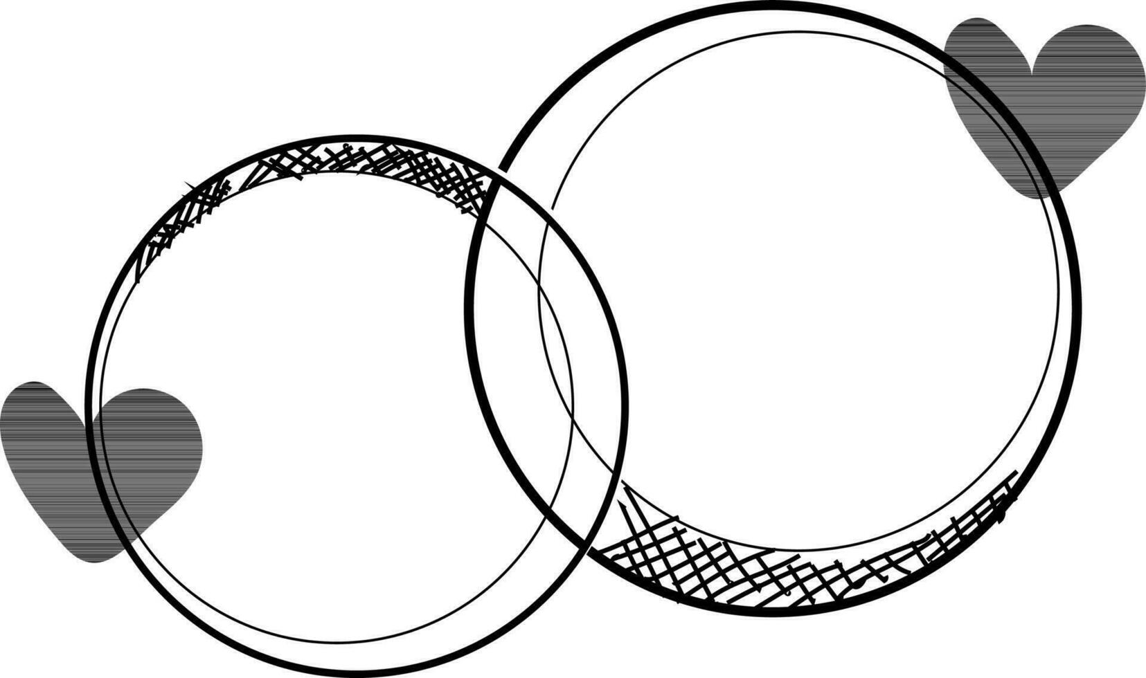 Couple ring icon in hand drawn style. vector