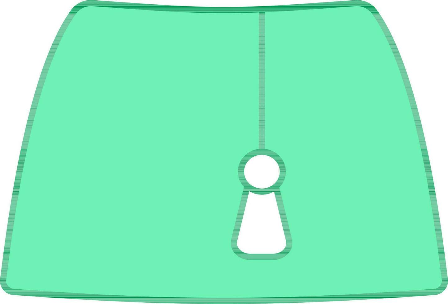 Fez Or Turkish Cap Icon In Green And White Color. vector