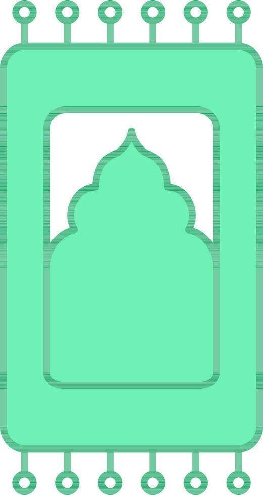 Rug Or Sajadah Icon In Green And White Color. vector