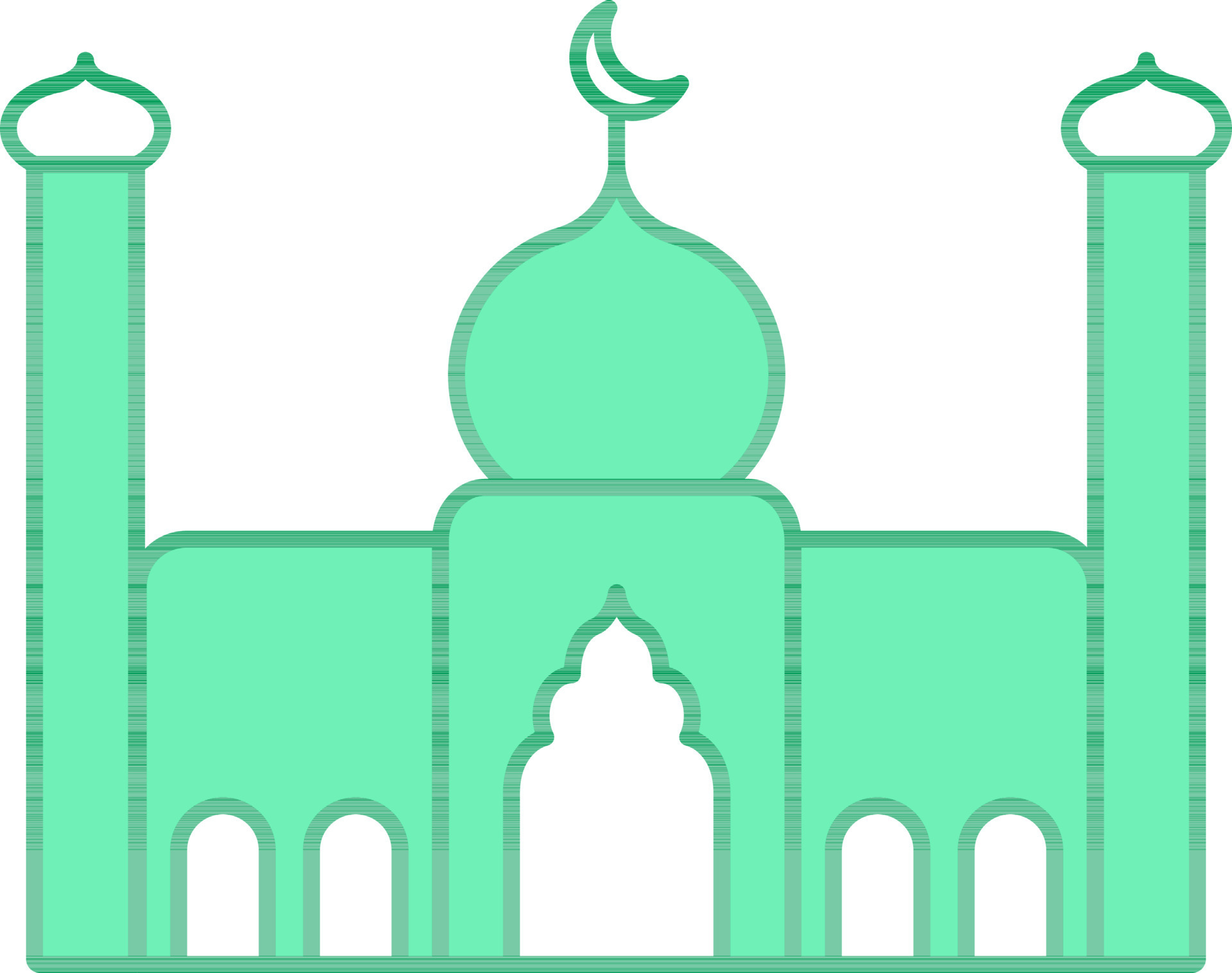 Mosque Icon In Green And White Color. 24460828 Vector Art at Vecteezy