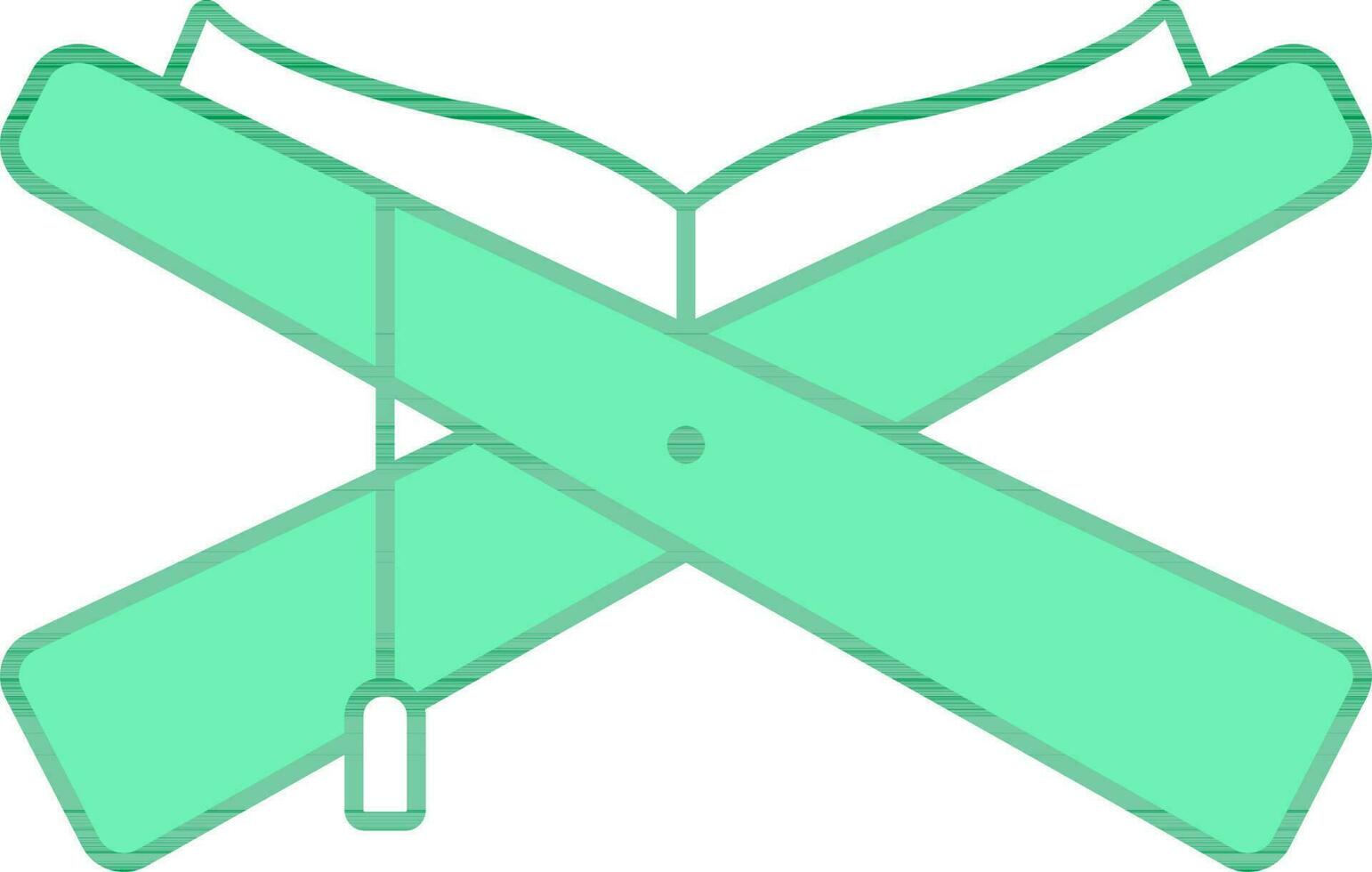 Quran Book On Stand Icon In Green And White Color. vector