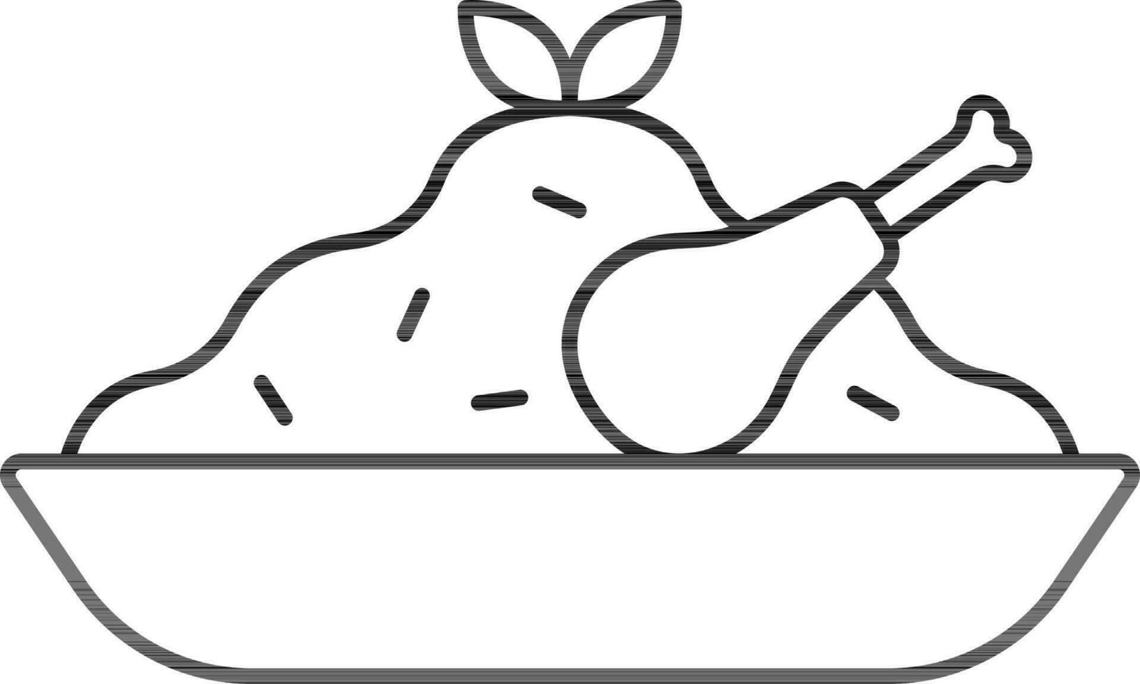 Biryani Icon In Black Line Art. vector