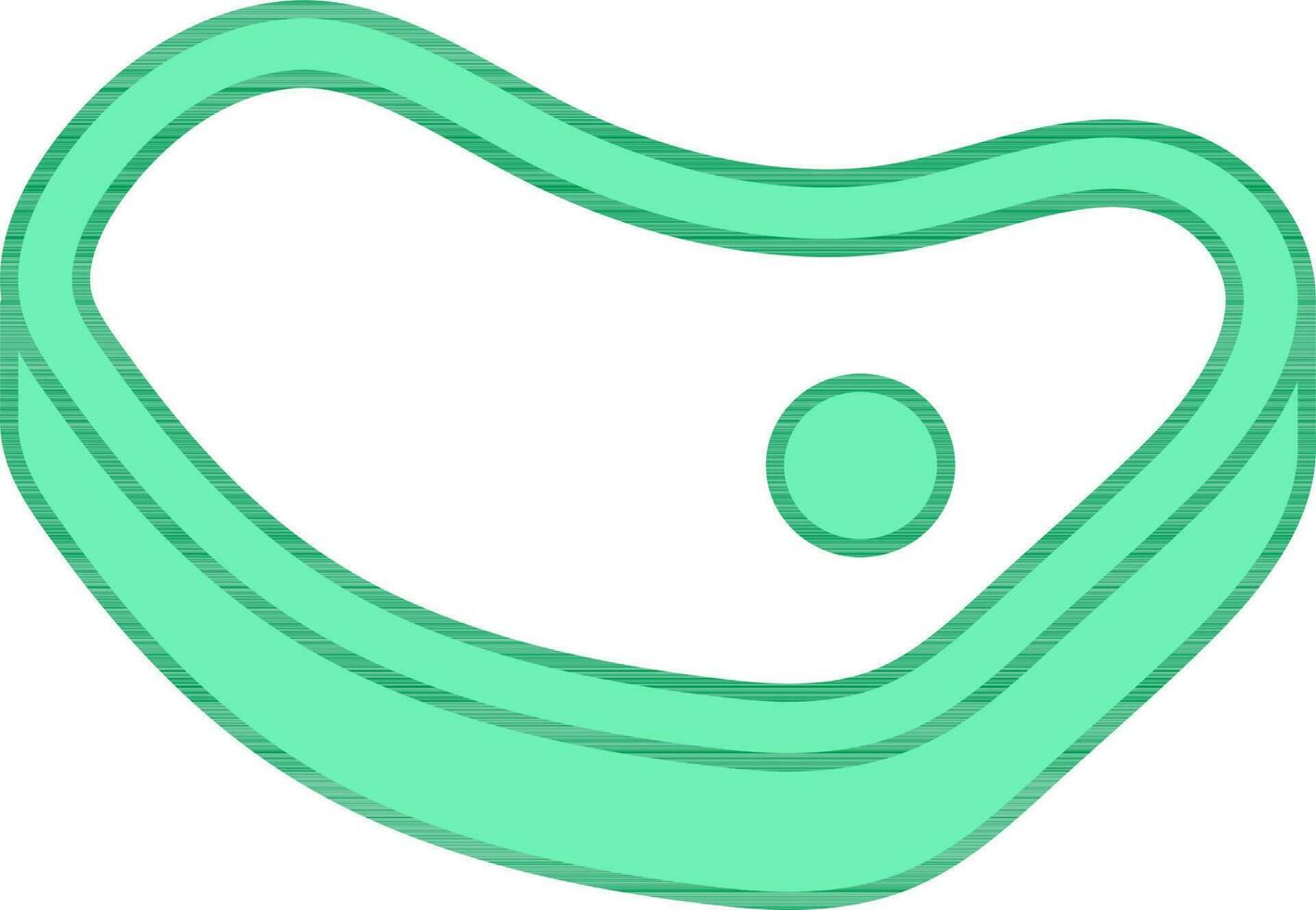 Beef Steak Icon In Green And White Color. vector