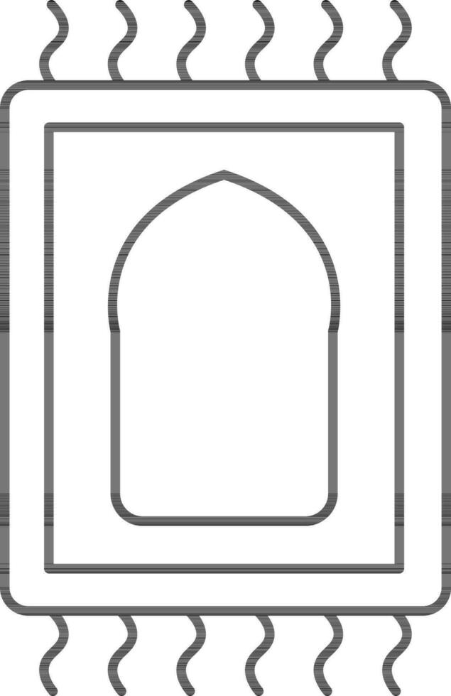 Rug Or Sajadah Icon In Black Outline. vector