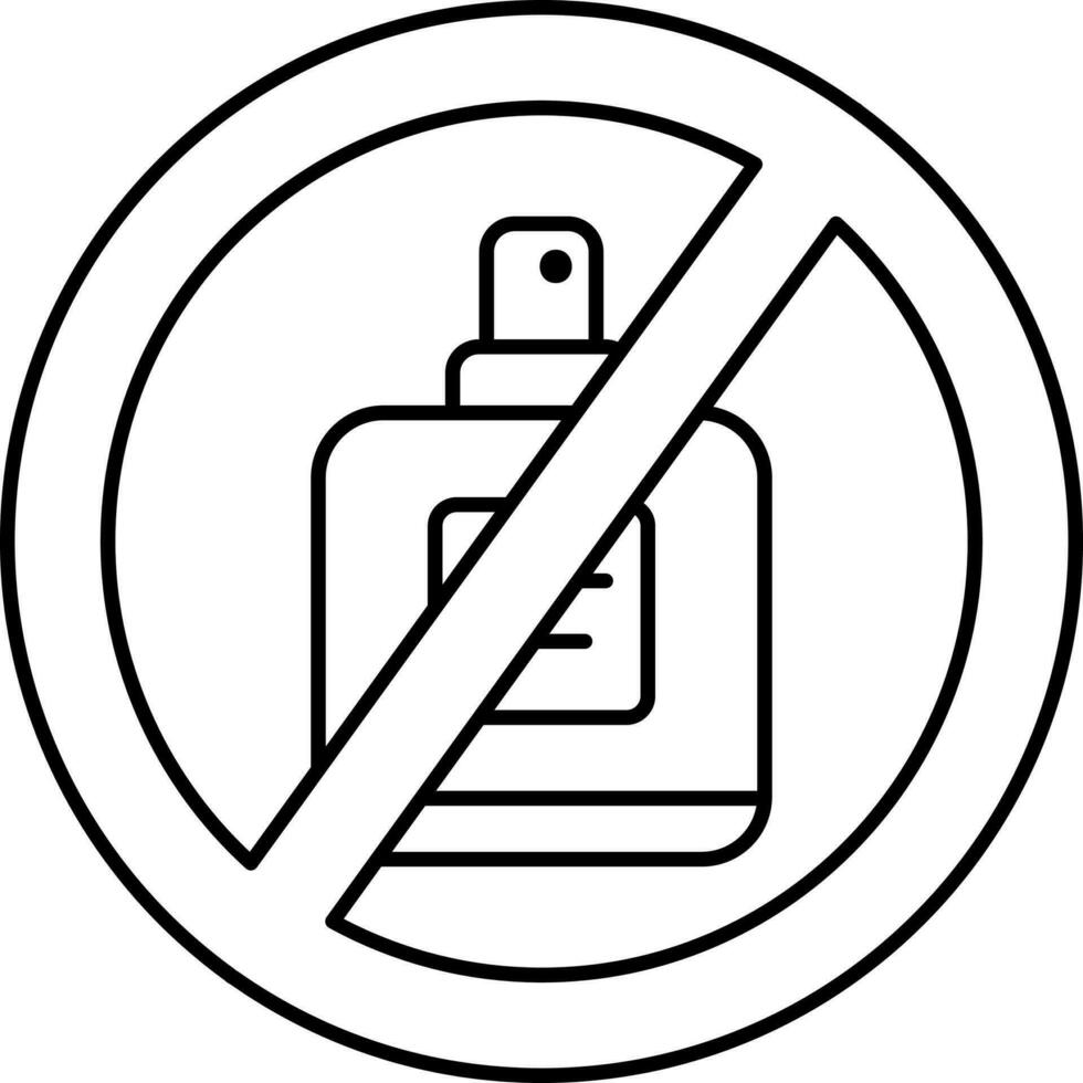 No Perfume Icon In Black Outline. vector