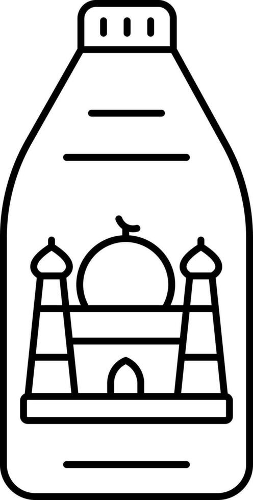 Linear Style Zamzam Bottle Icon. vector