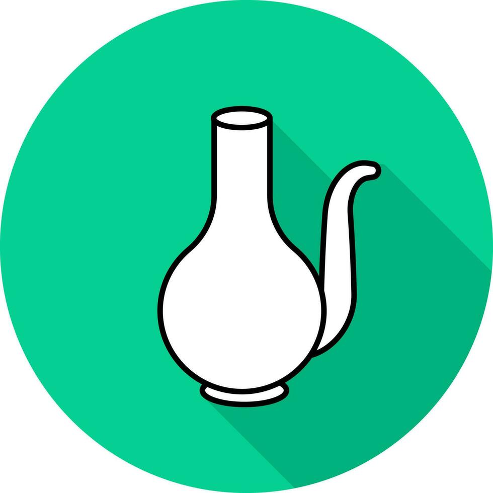 Arabic Jug Icon On Green Background. vector