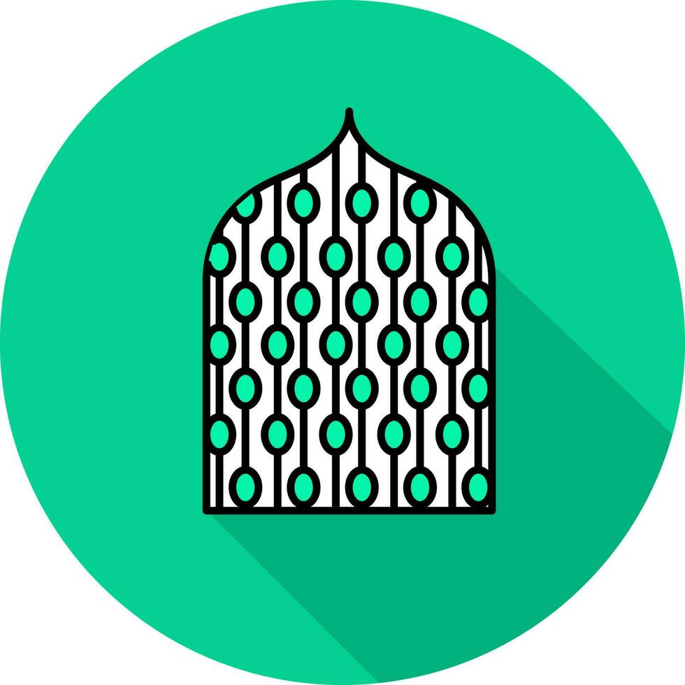 Arabic Window Icon On Green Background. vector