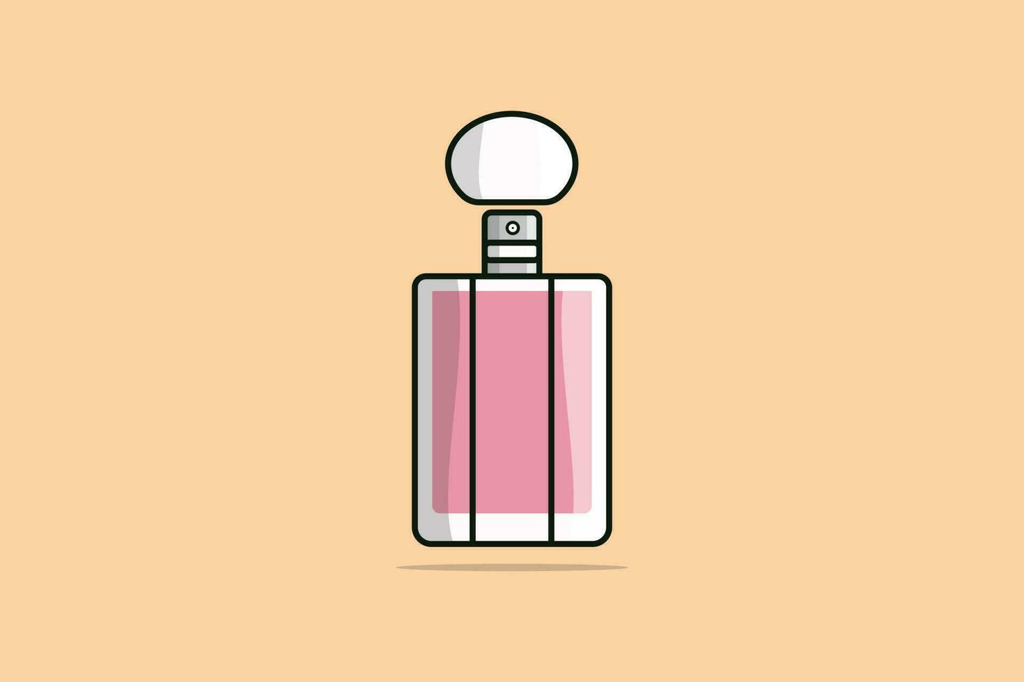 Perfume Glass Bottle vector illustration. Beauty and Fashion object icon concept. Blank cosmetic perfume bottle vector design with shadow.