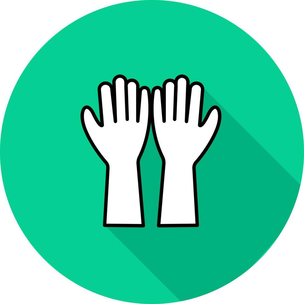 Muslim Prayer Hand Icon On Green Background. vector