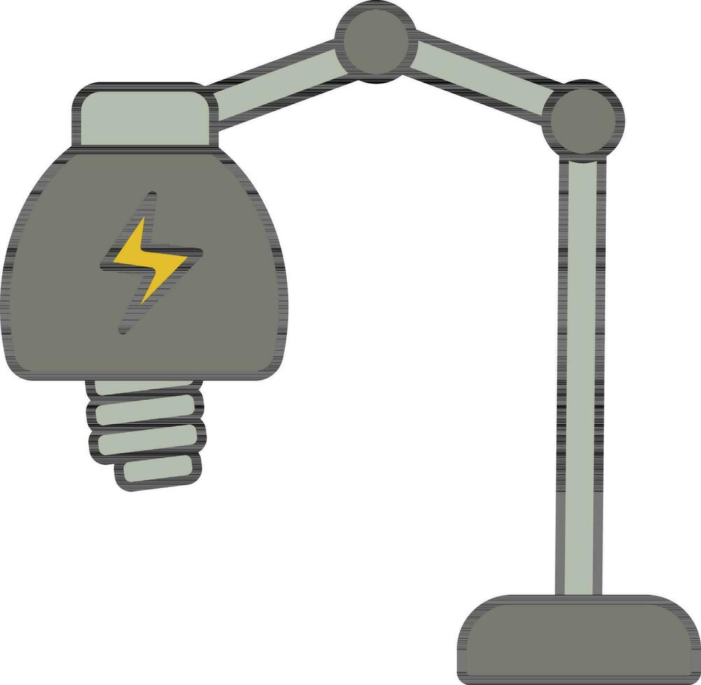 Desk Lamp Icon In Gray And Yellow Color. vector
