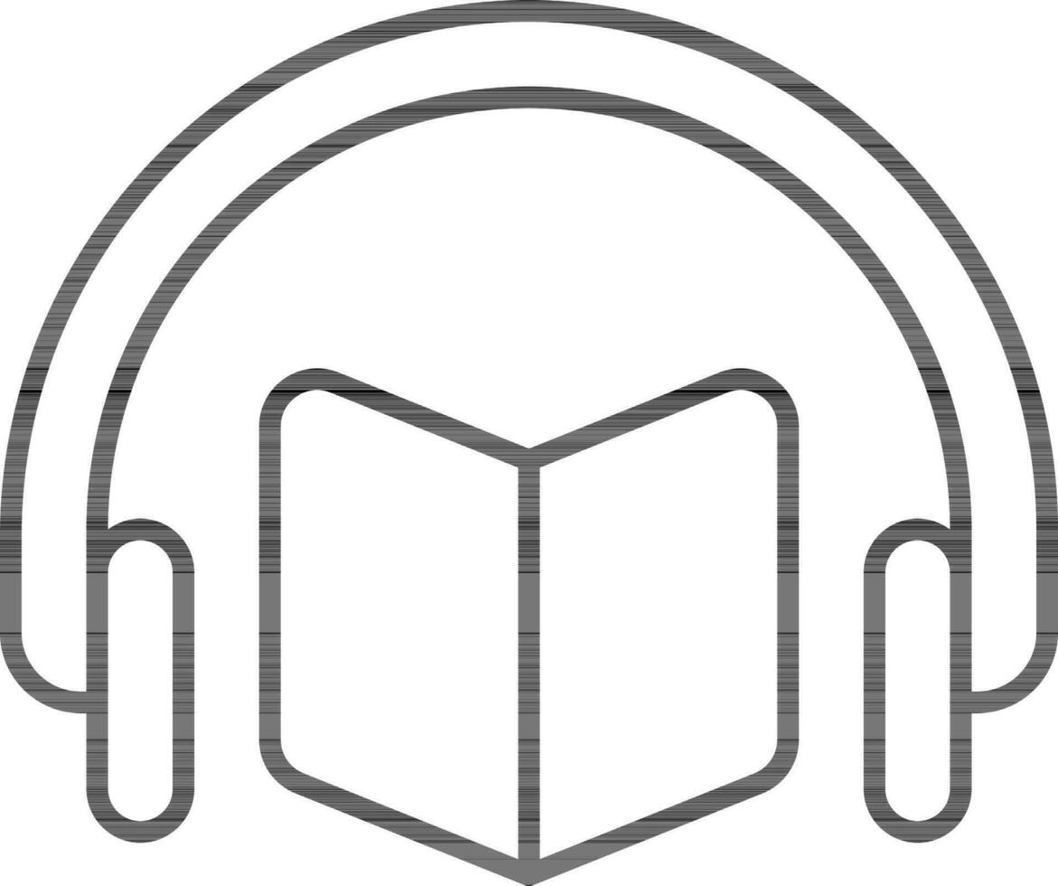 Audiobook Icon In Black Outline. vector