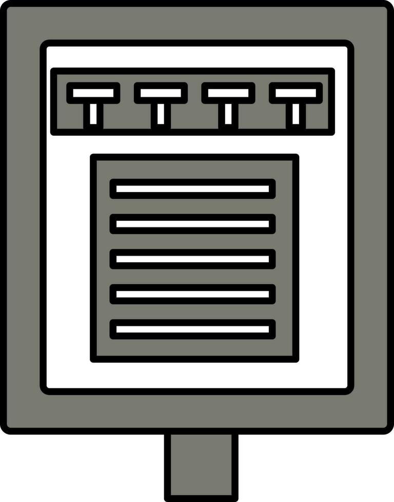 Electrical Board Or Panel Icon In Gray And White Color. vector