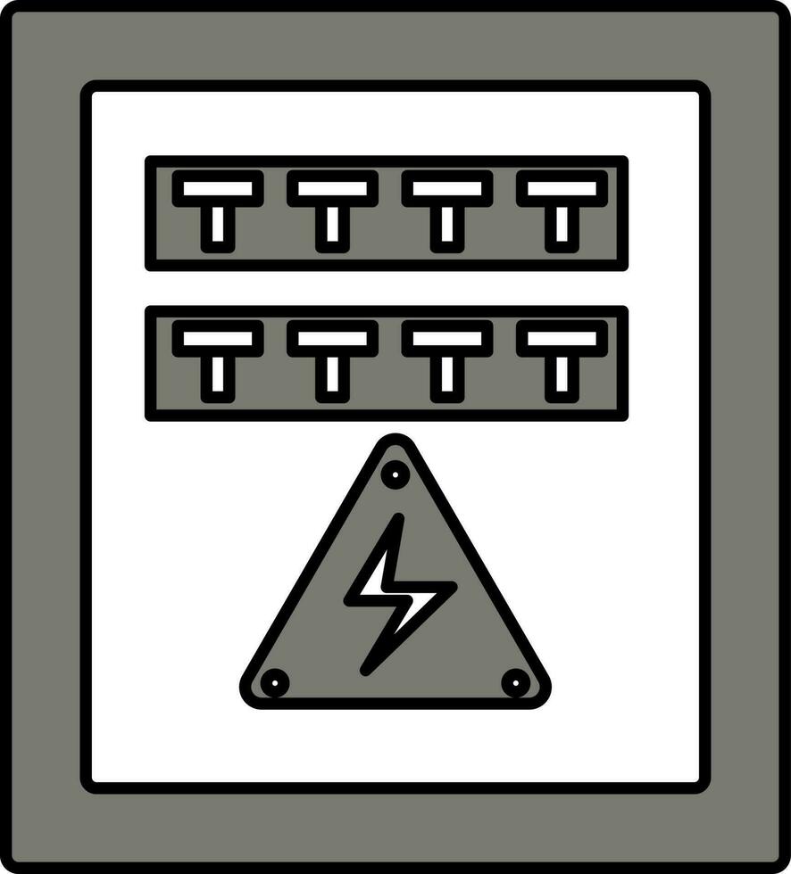 Electrical Fuse Box Icon In Gray And White Color. 24460975 Vector Art