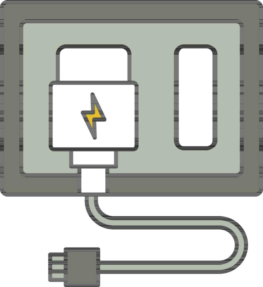 Switchboard And Adapter Icon In Gray And White Color. vector