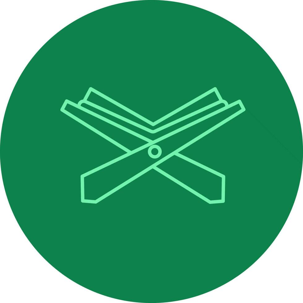 Green Background Quran Book On Stand Icon. vector