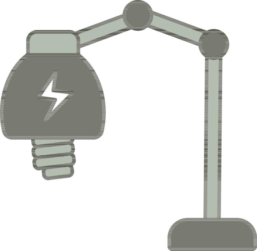 Desk Lamp Icon In Gray And White Color. vector