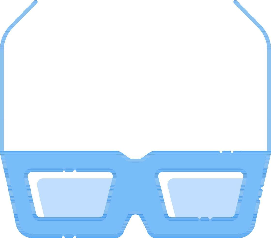 azul ojo lentes icono en blanco antecedentes. vector