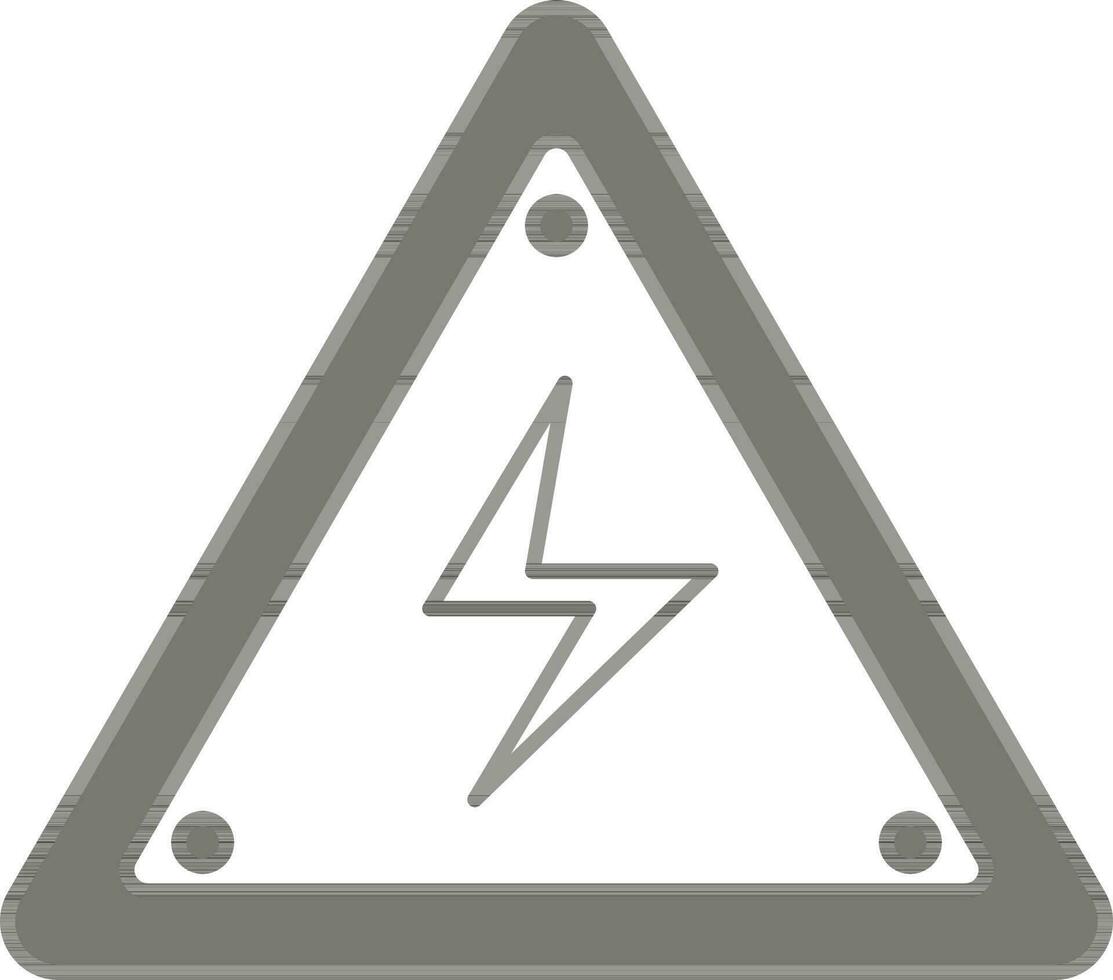 Voltage Warning Icon In Gray And White Color. vector