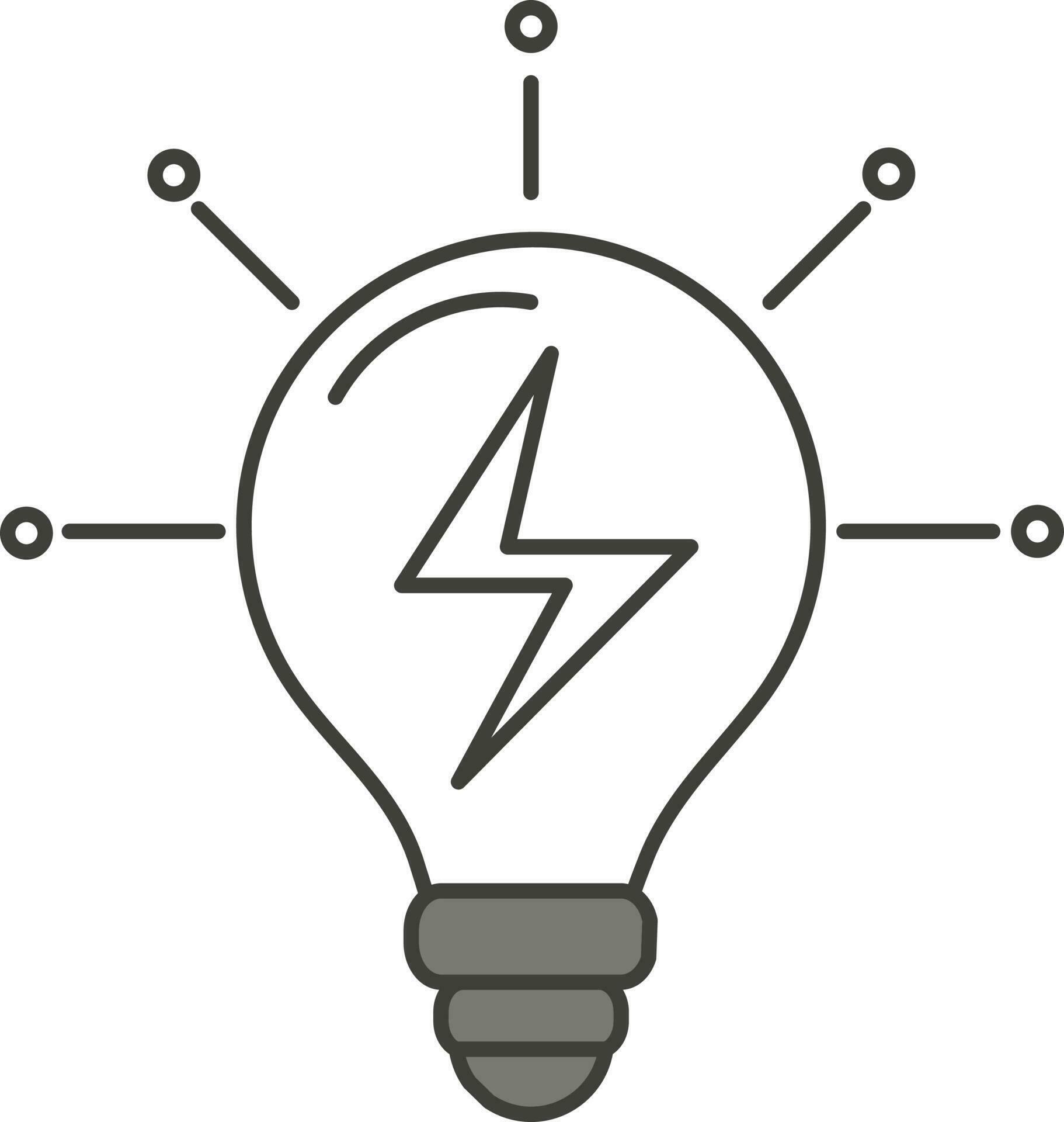 Electric Bulb Icon In Gray And White Color. 24461062 Vector Art at Vecteezy