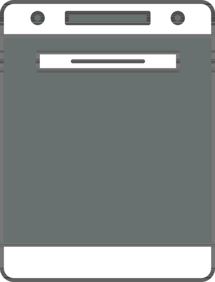 Wall Oven Icon In Gray And White Color. vector