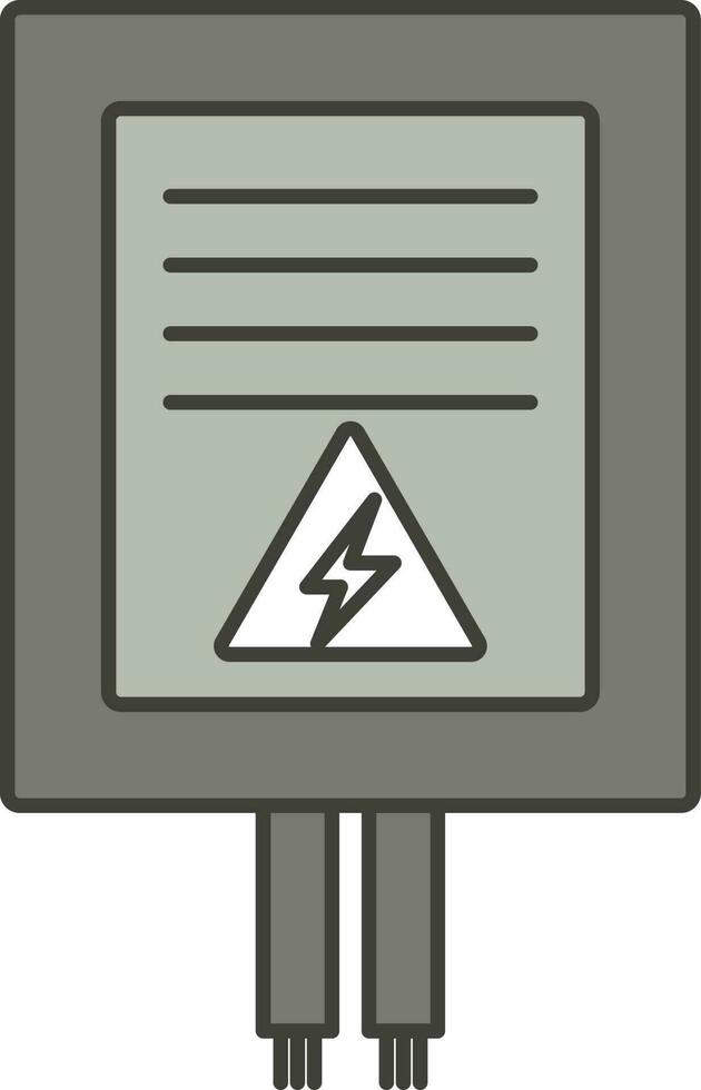 eléctrico o distribución tablero icono en gris y blanco color. vector