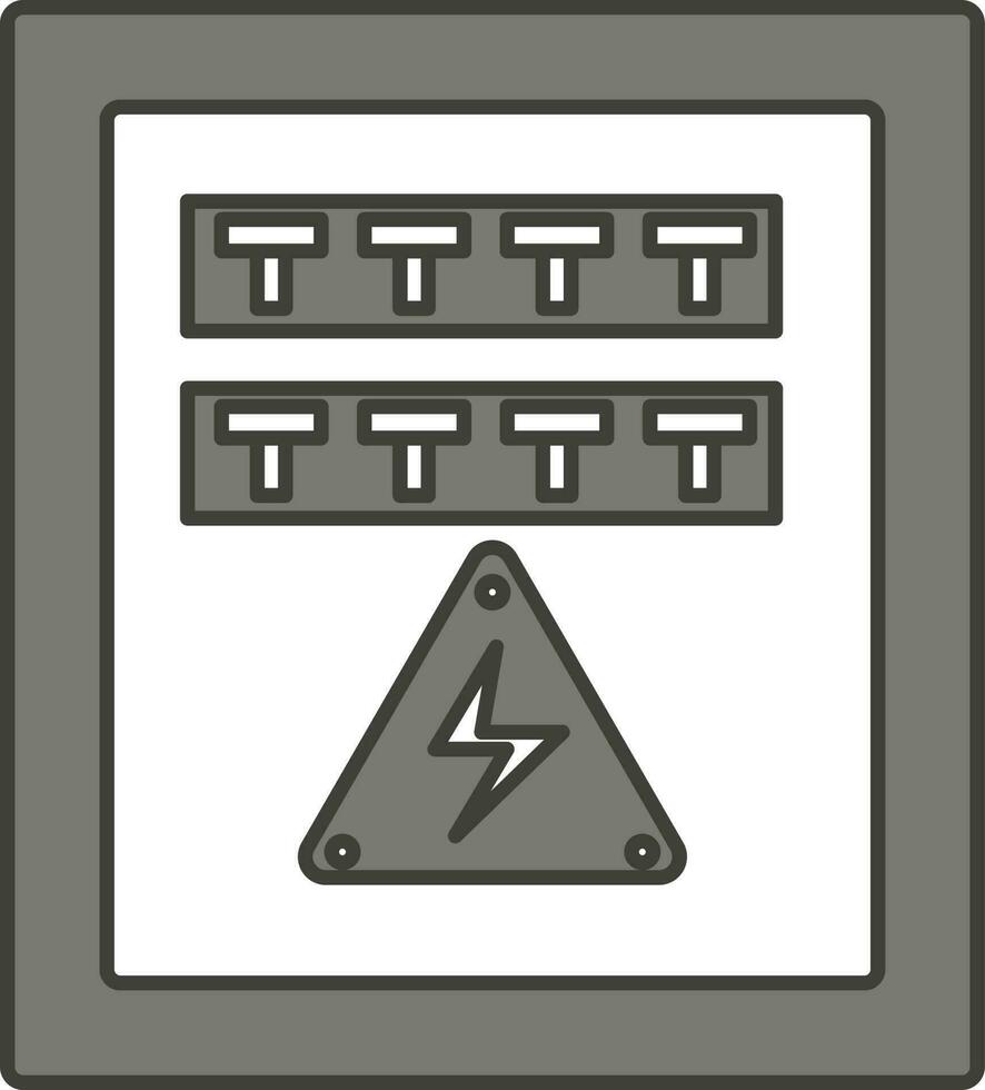 eléctrico fusible caja icono en gris y blanco color. vector