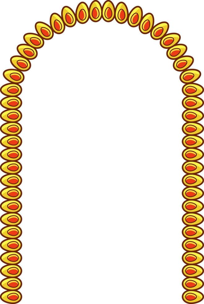 Yellow And Orange Stone Decorative Arch Door Or Window Element. vector