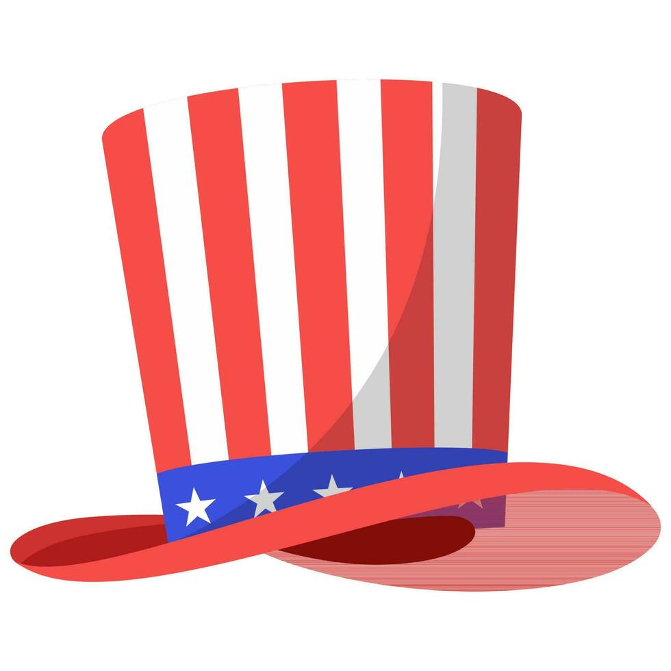 Uncle Sam Hat Element On White Background. vector