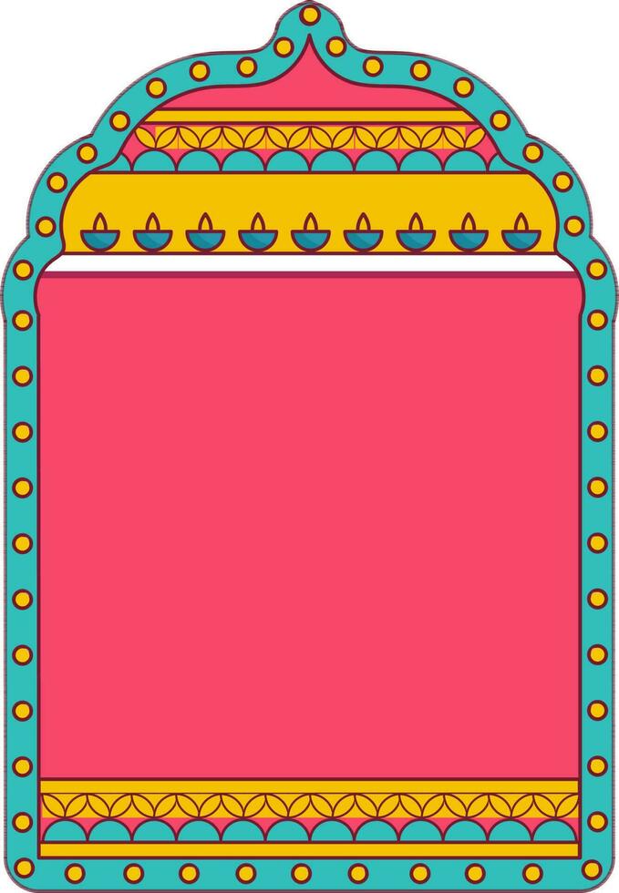 Ethnic Door Or Window Arch Decoration Element In Flat Style. vector