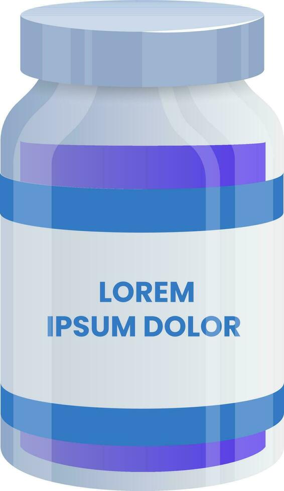 Medicine Bottle Element In Blue And Purple Color. vector