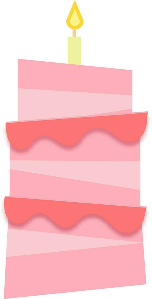 Delicious Cake Element On White Background. vector