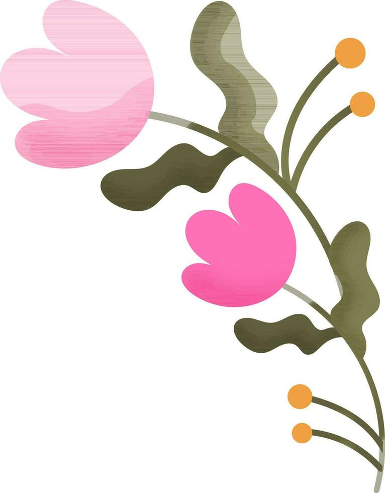 Floral Design On White Background. vector