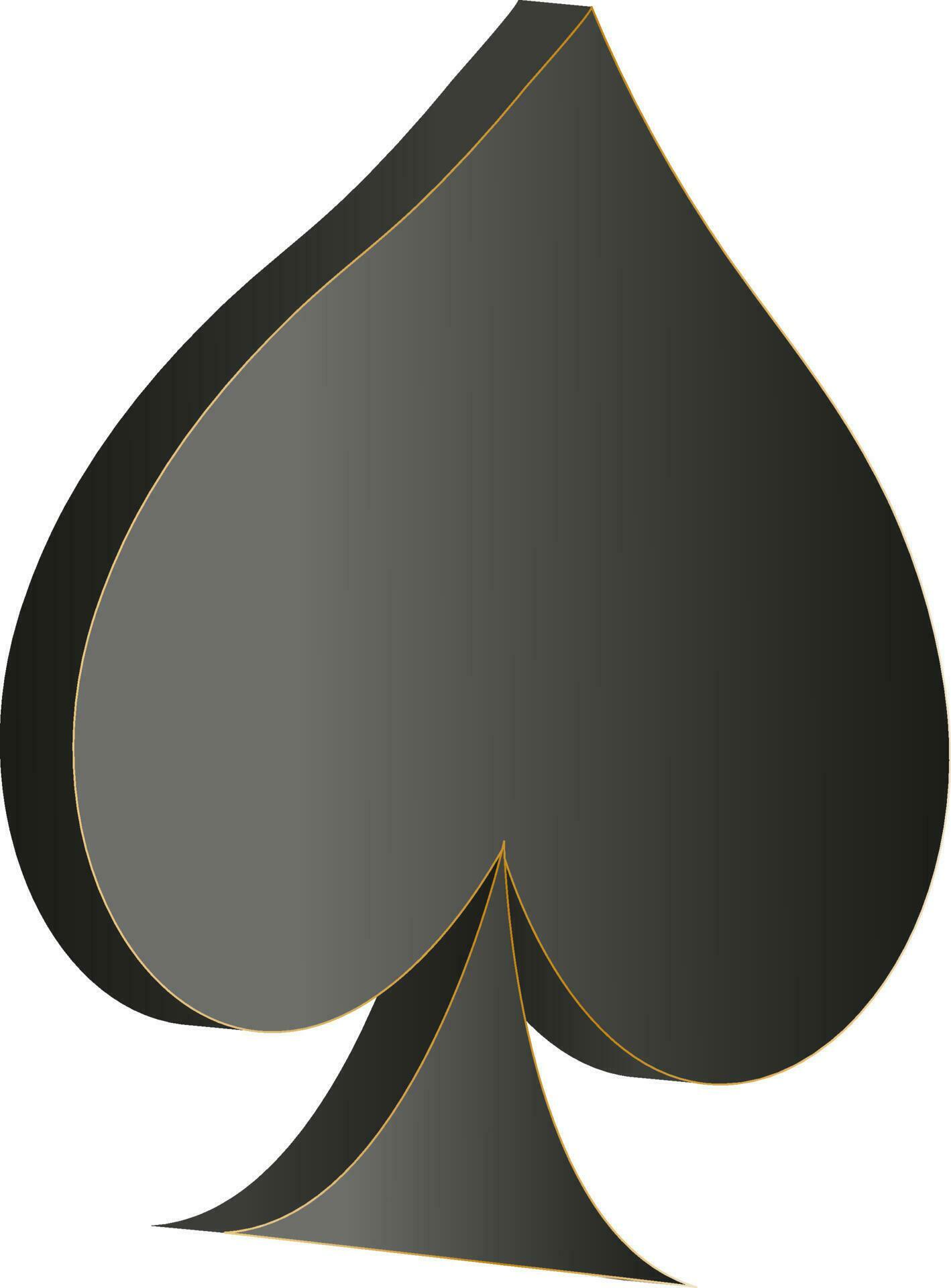 Grey Playing Card Spade Symbol In 3D Style. 24461173 Vector Art at Vecteezy