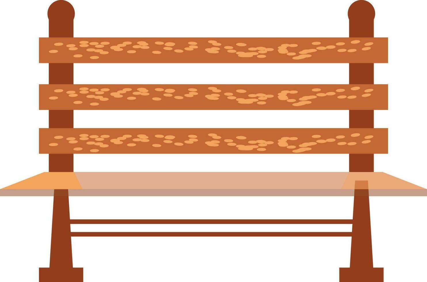 Flat Style Bench Element In Brown Color. vector