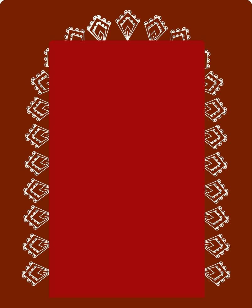 Motif Decorative Window Or Door Element In Red And White Color. vector