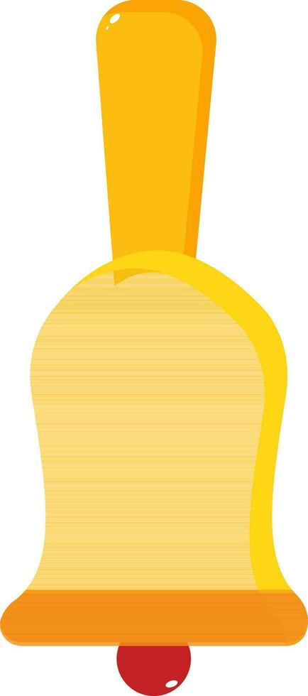 Yellow Hand Bell Element In Flat Style. vector