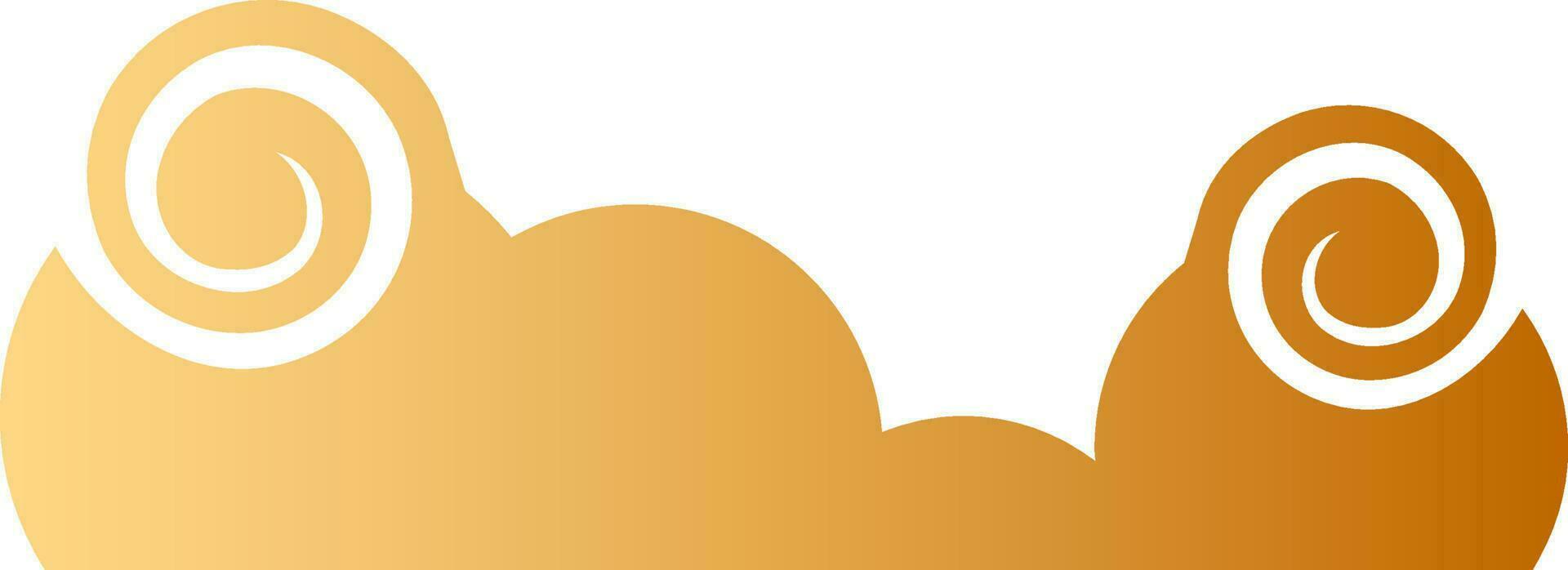 Golden Cloud Element In Flat Style. vector
