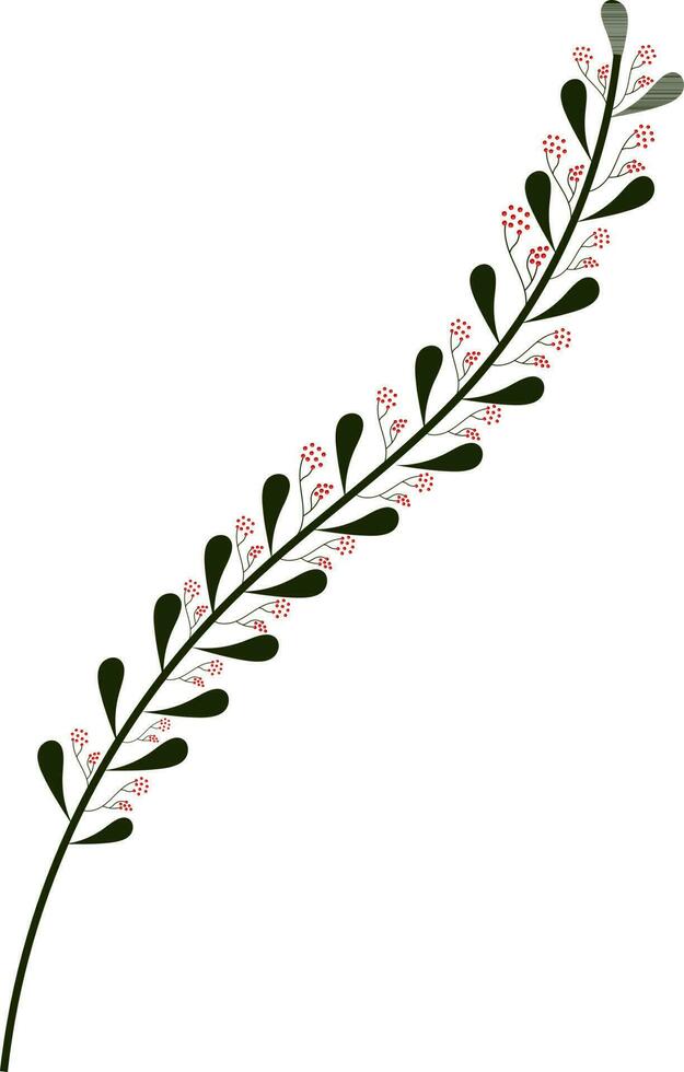 Mistletoe Or Berries Branch Element In Red And Green Color. vector