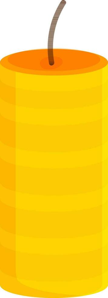 Flat Style Firecracker Bomb Element In Yellow Color. vector