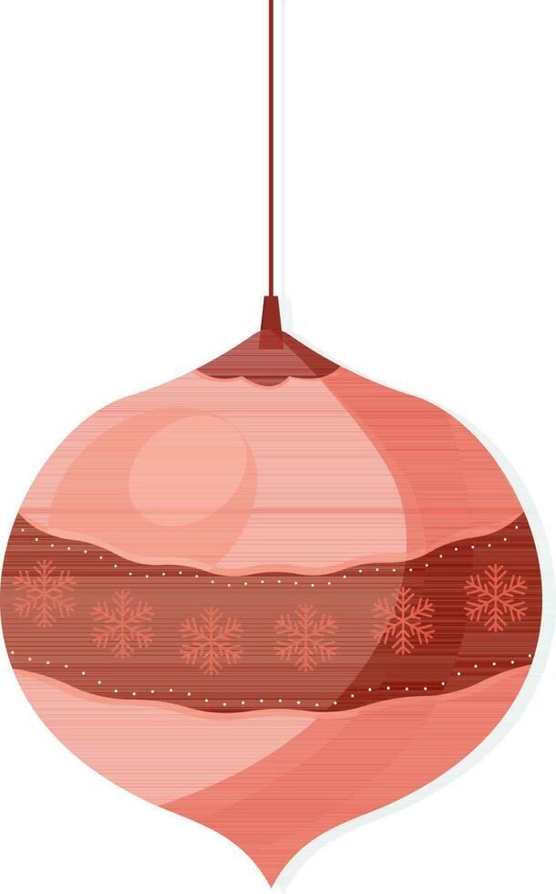 Hanging Bauble Element In Red Color. vector