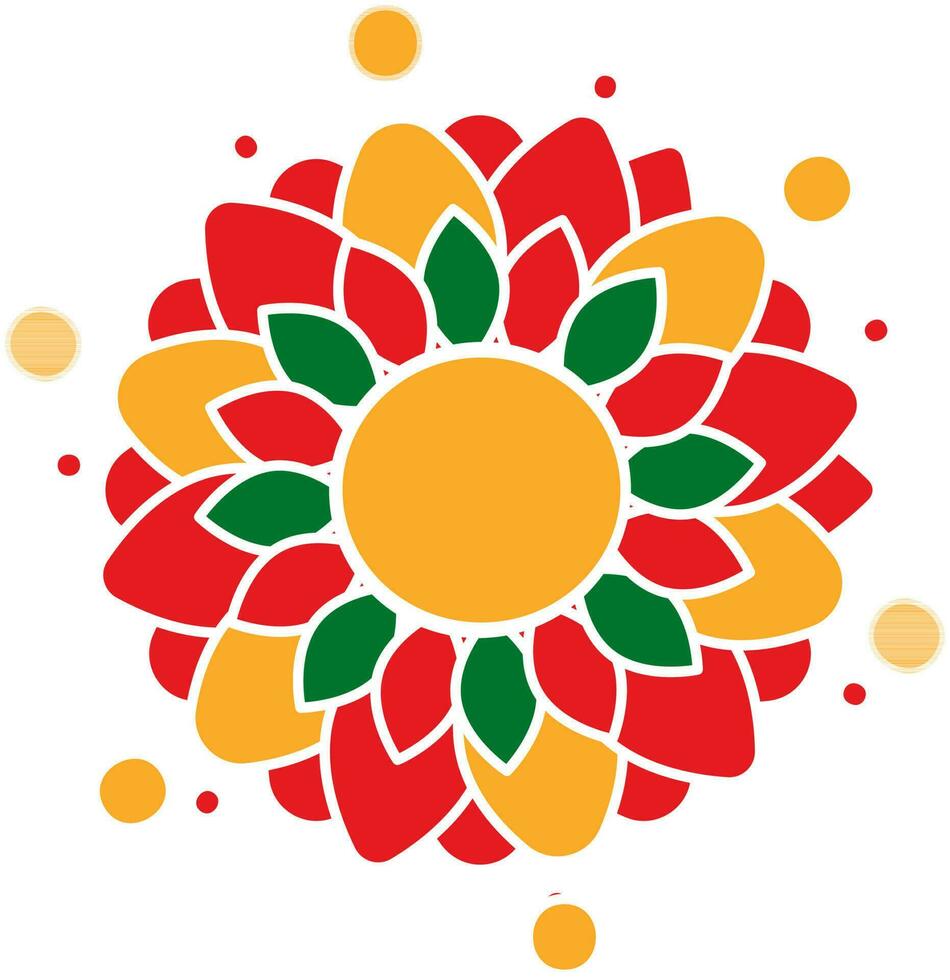 Beautiful Tricolor Rangoli Element On White Background. vector
