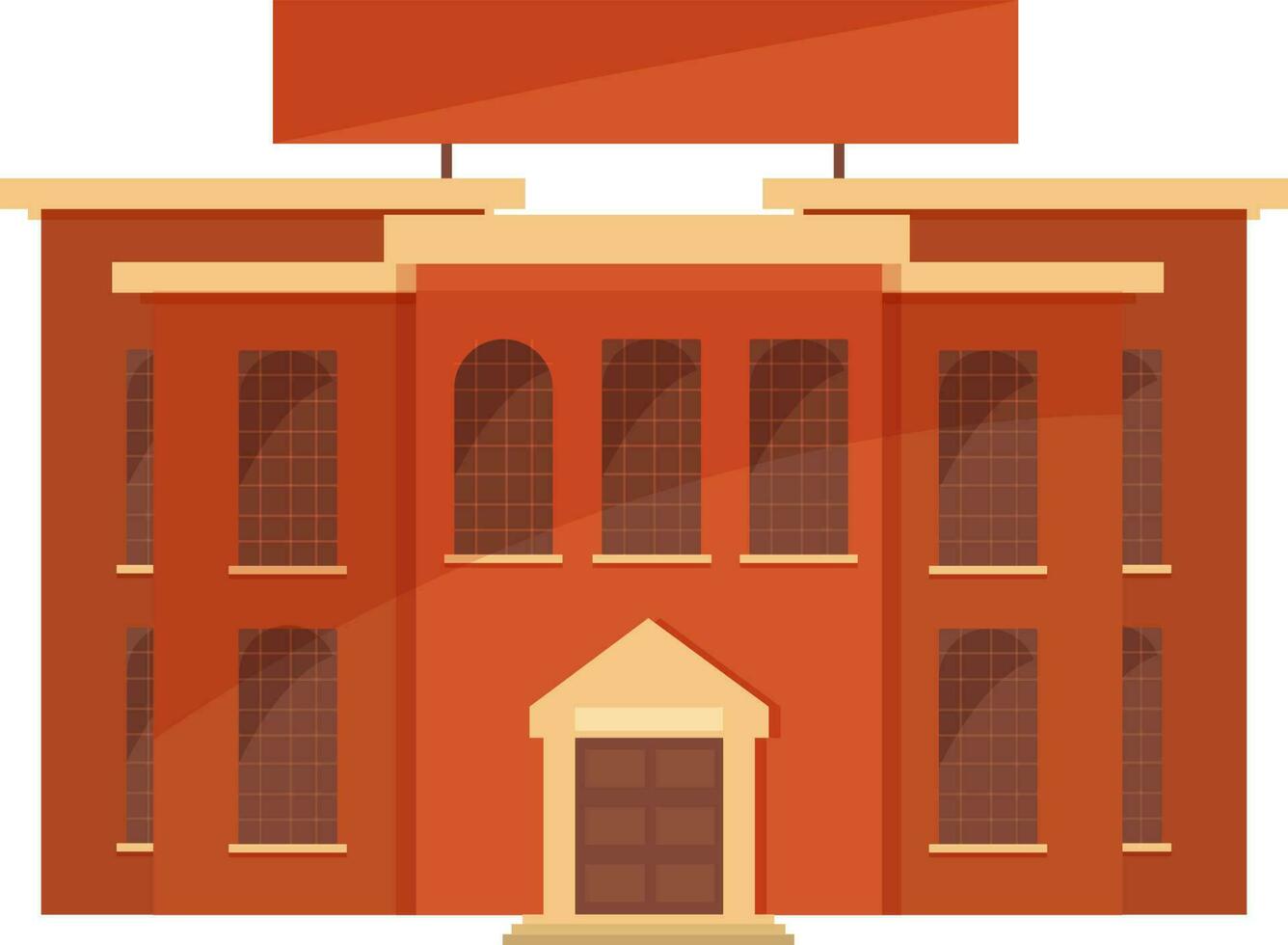 Government Or School Building Element In Flat Style. vector