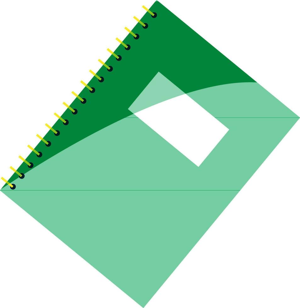 Notebook Element In Green Color. vector