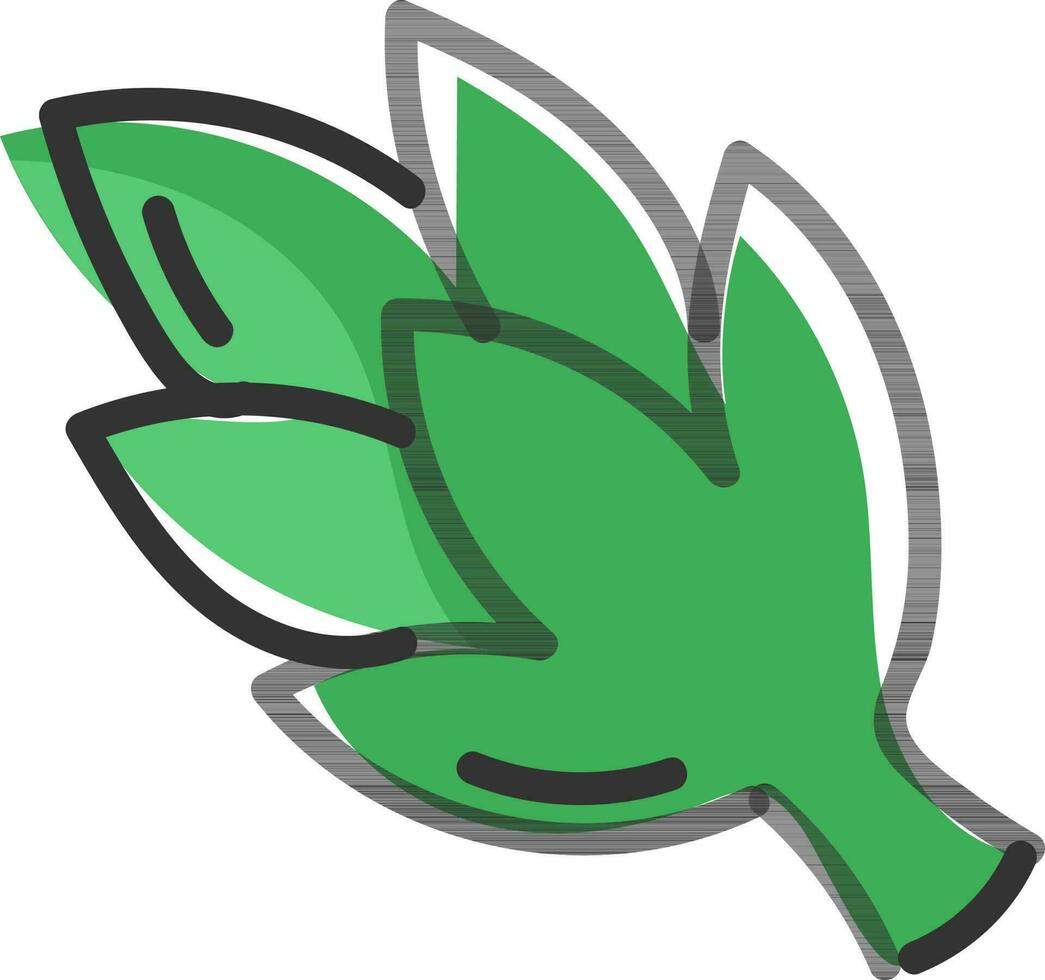 Green Hops Icon In Flat Style. vector