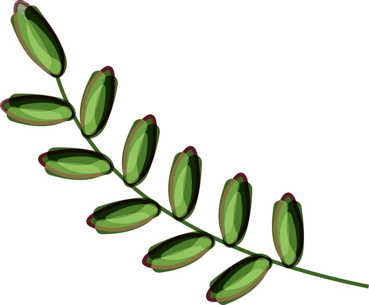 Green Leaves Element In Flat Style. vector