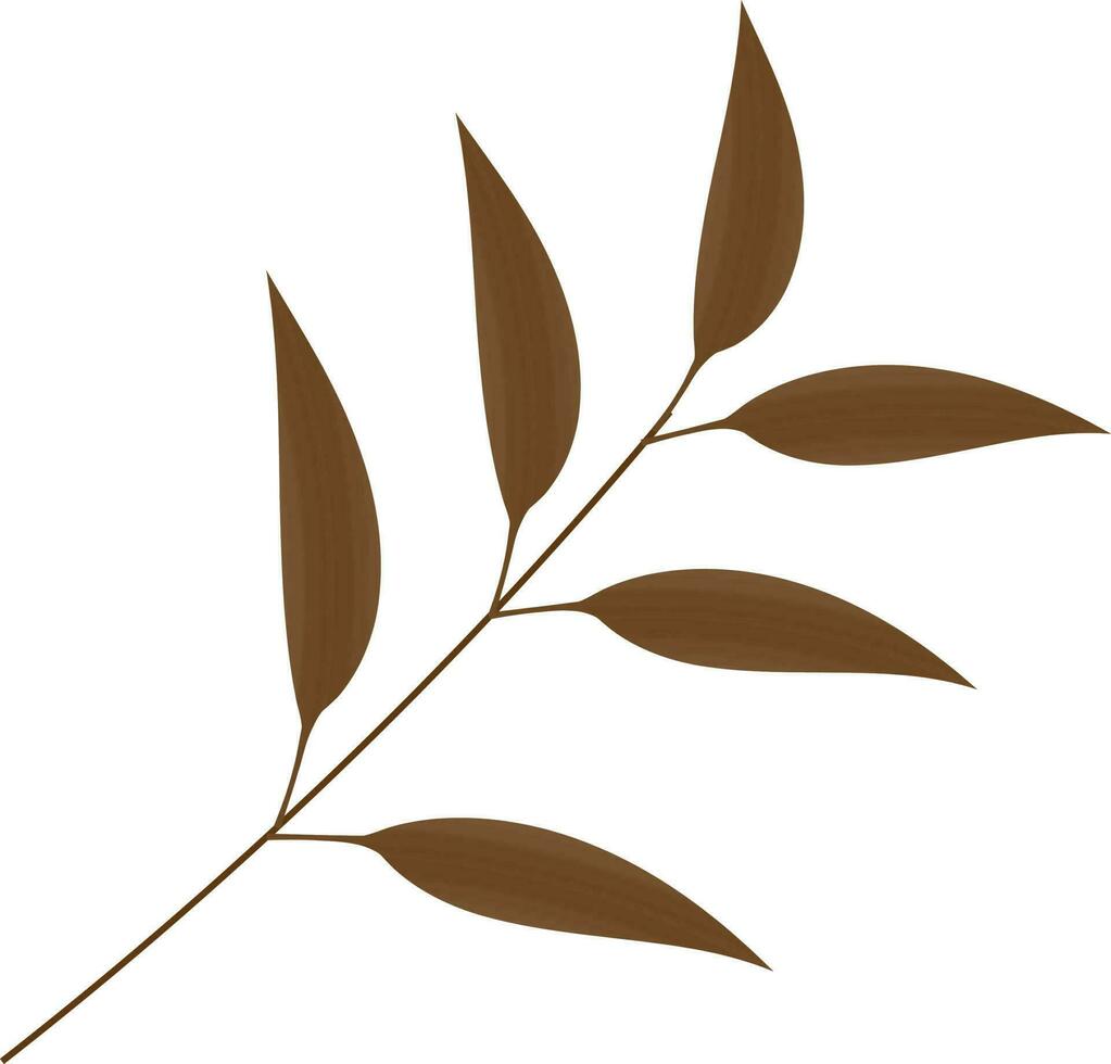 Brown Leaves Branch Icon In Flat Style. vector