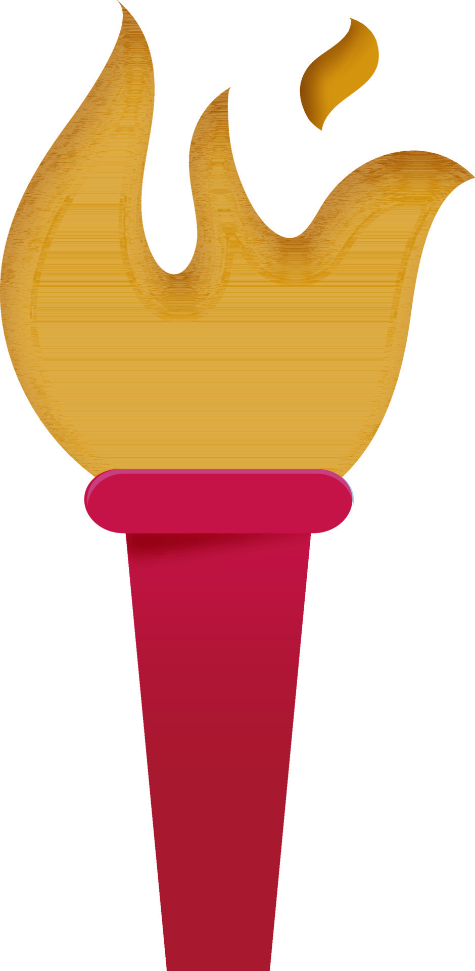 Paper Cut Flaming Torch Element In Yellow And Red Color. 24461305